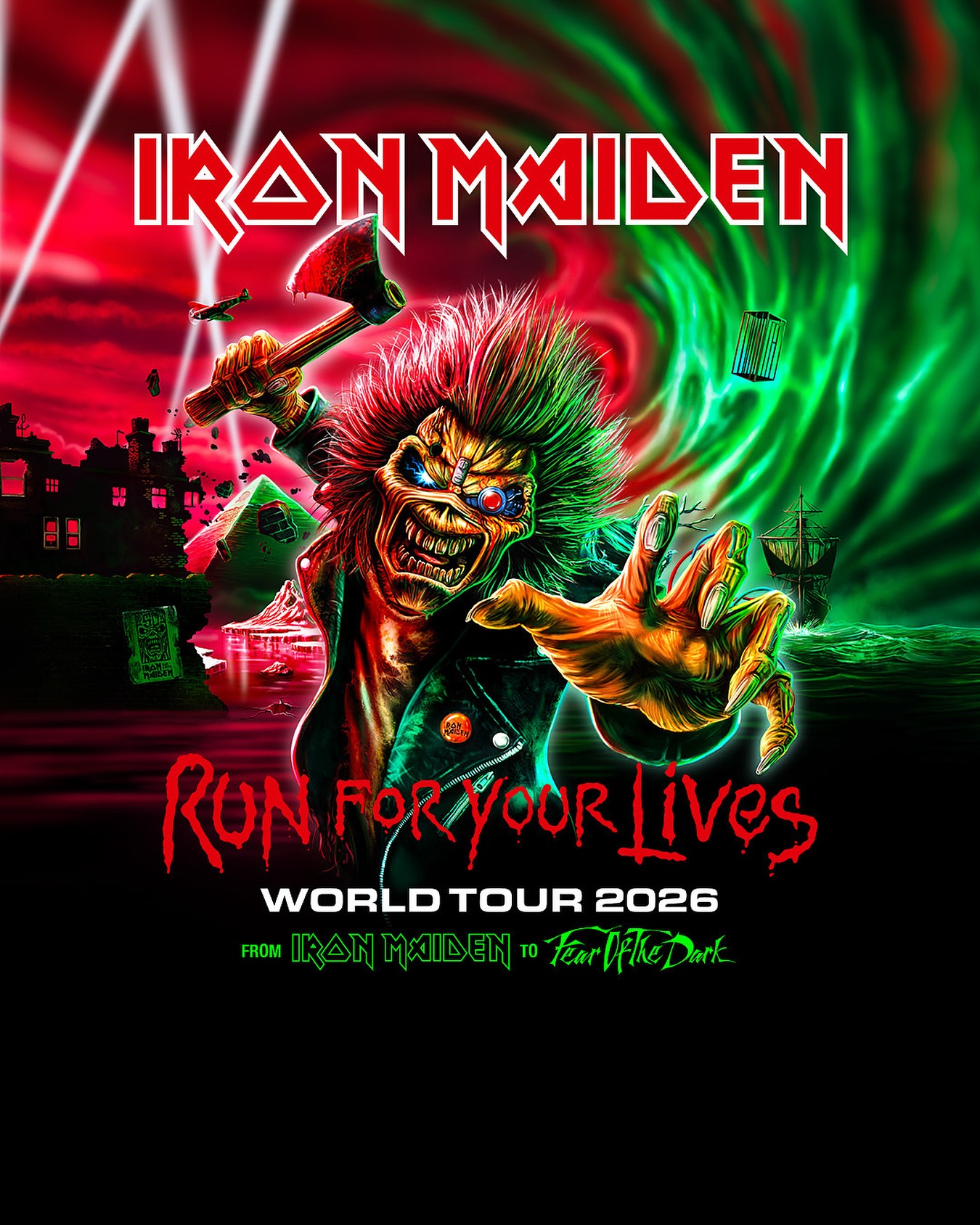 Iron Maiden Run For Your Lives Tour Poster 2026
